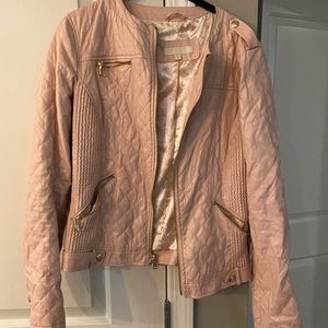 Pink leather jacket